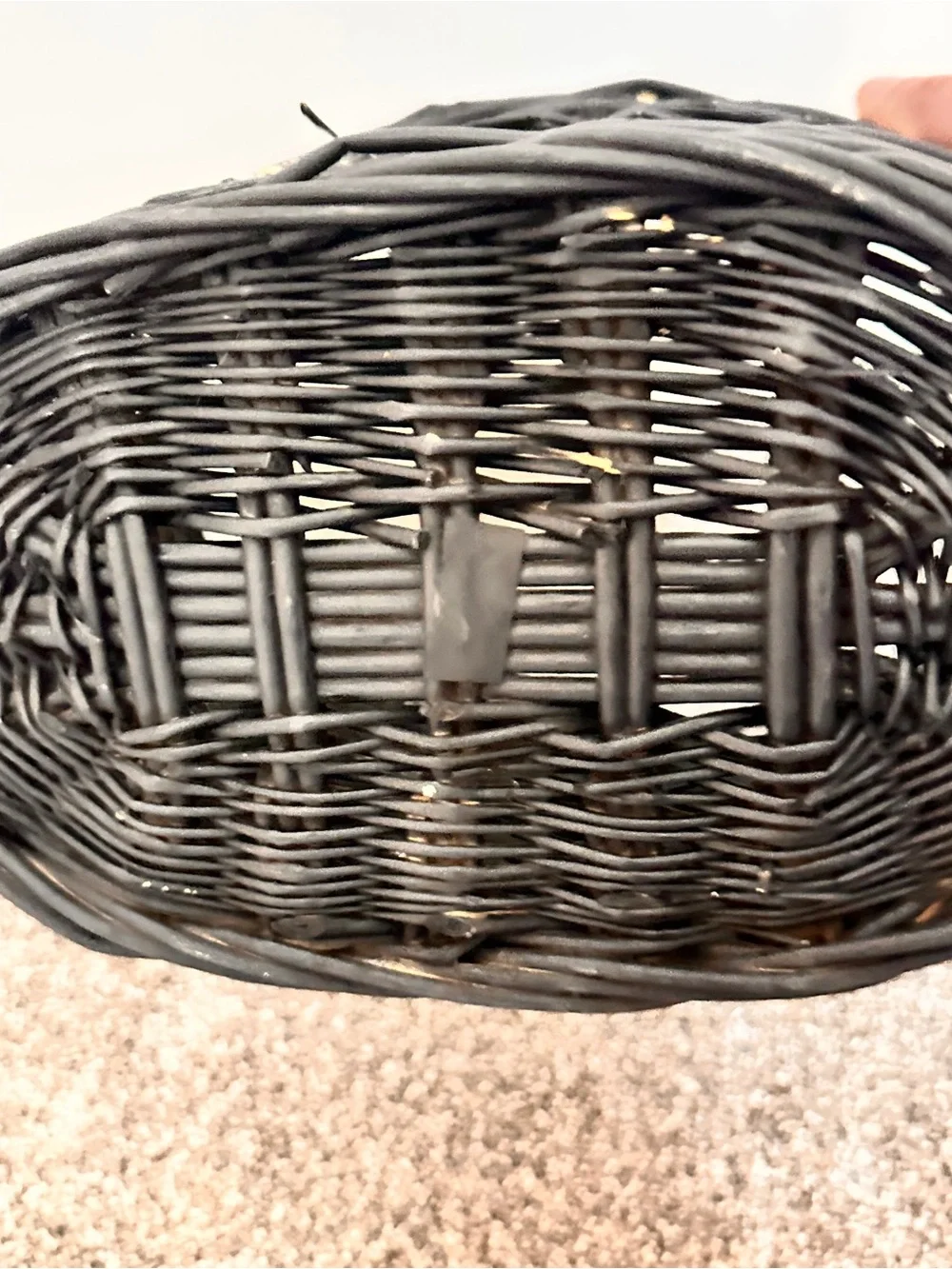Wicker oval shaped painted basket